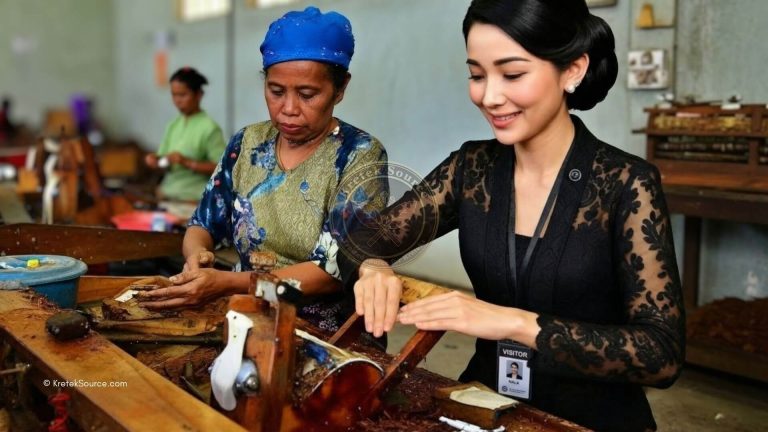 Traditional way make Indonesian Kretek Cigarettes
