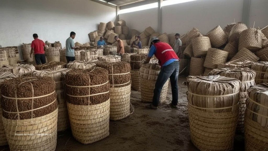 Raw dried tobacco for  Indonesian cigarettes manufacture